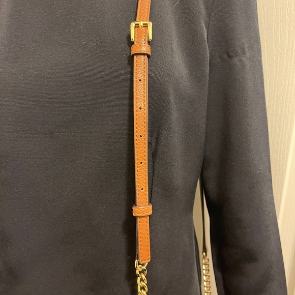 MICHAEL Michael Kors Small Pebbled Leather Crossbody Bag Purse with chain straps - Picture 12 of 14